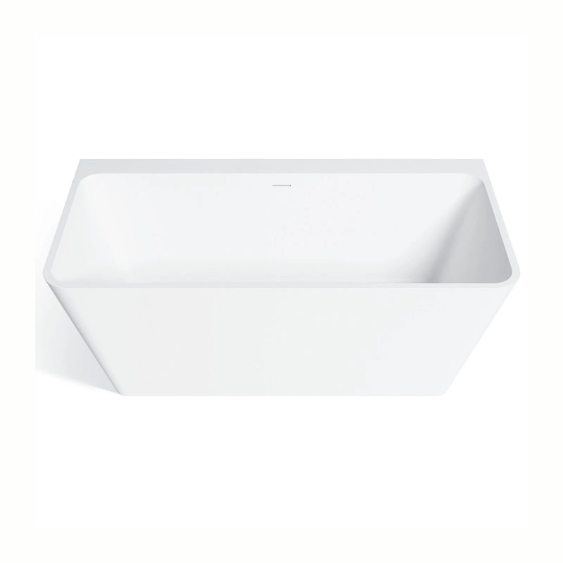 Modernes Design, mattweiße, freistehende Badewanne aus Mineralwerkstoff