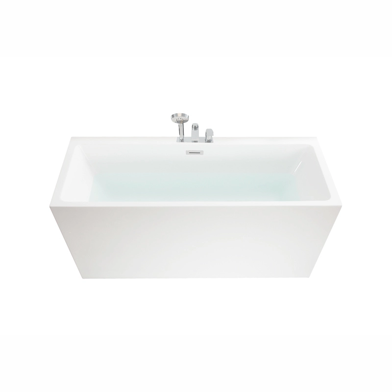 Quadratische freistehende Badewanne aus weißem Acryl