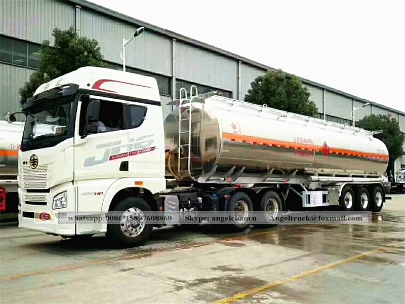 3-Achsen-Aluminiumlegierungs-Kraftstofftank-Sattelanhänger 42000 Liter