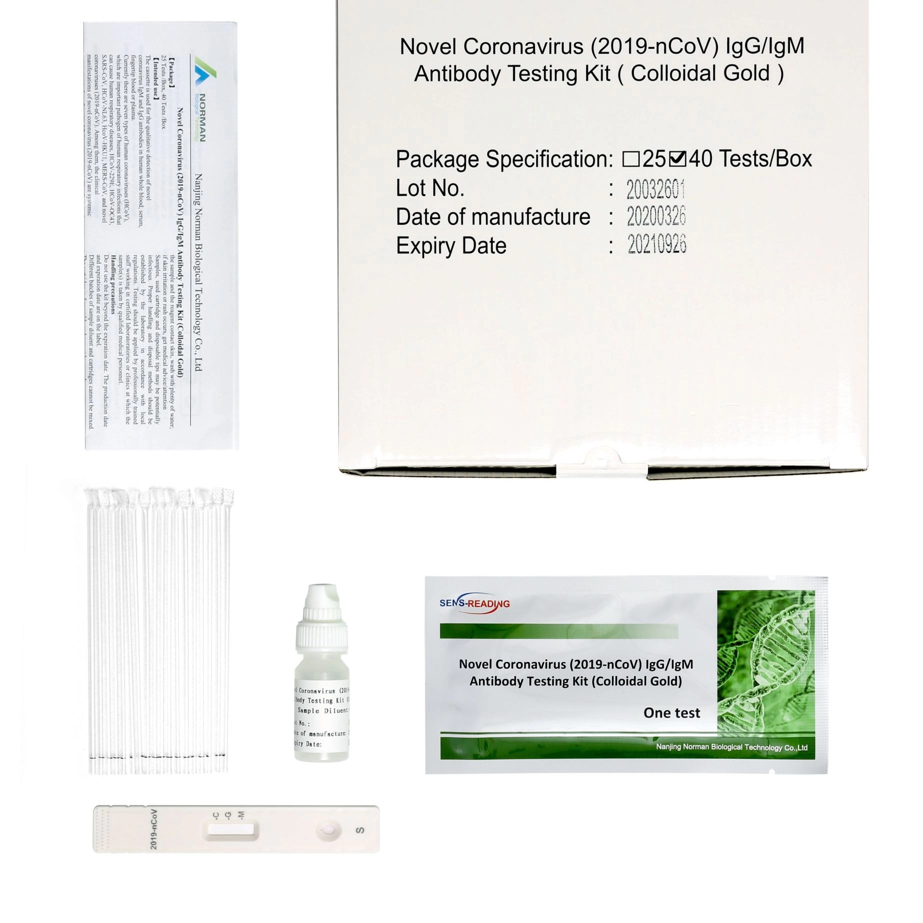 Neuartiges Coronavirus (2019-nCoV) IgG/IgM-Antikörper-Testkit (Kolloidales Gold)