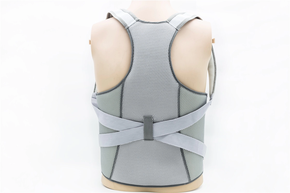Verstellbare hohe Wirbelsäulenstützen mit Metallstange für Haltungskorrektoren oder Schmerzentlastungsorthesen für den oberen Rücken