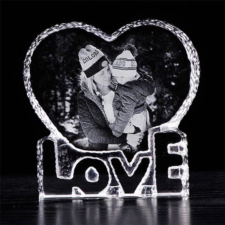 Kundenspezifischer Liebes-Kristallacryl-Foto-Rahmen