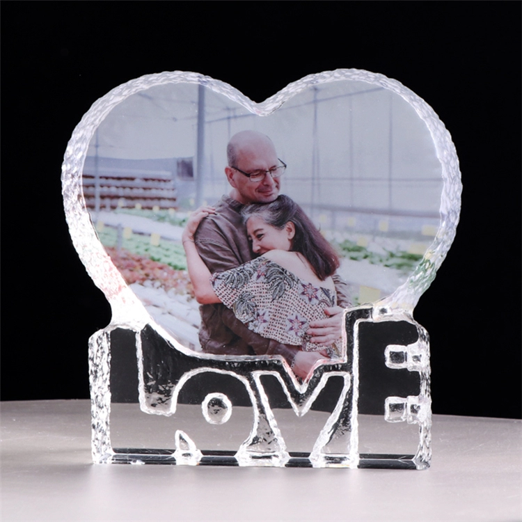 Kundenspezifischer Liebes-Kristallacryl-Foto-Rahmen