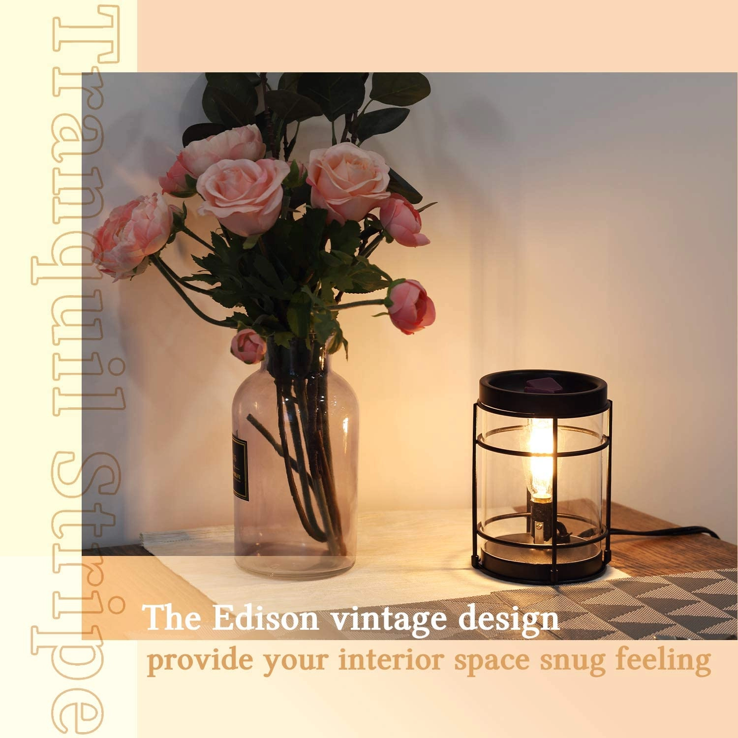 Kerzenwärmer im Edison-Stil aus Metall für Wachswürfel