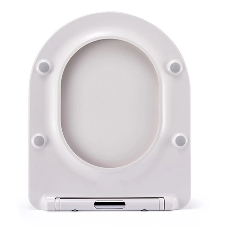 Schmaler Design-Universal-D-förmiger weißer Toilettensitzbezug nach europäischem Standard