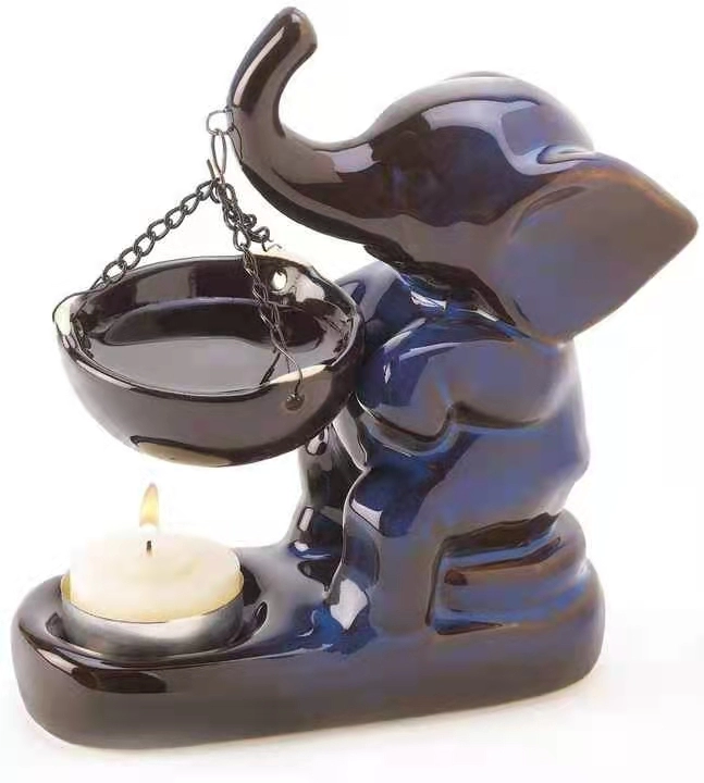 Keramik Elefant Figur Ölwärmer Kerzenhalter Dekor