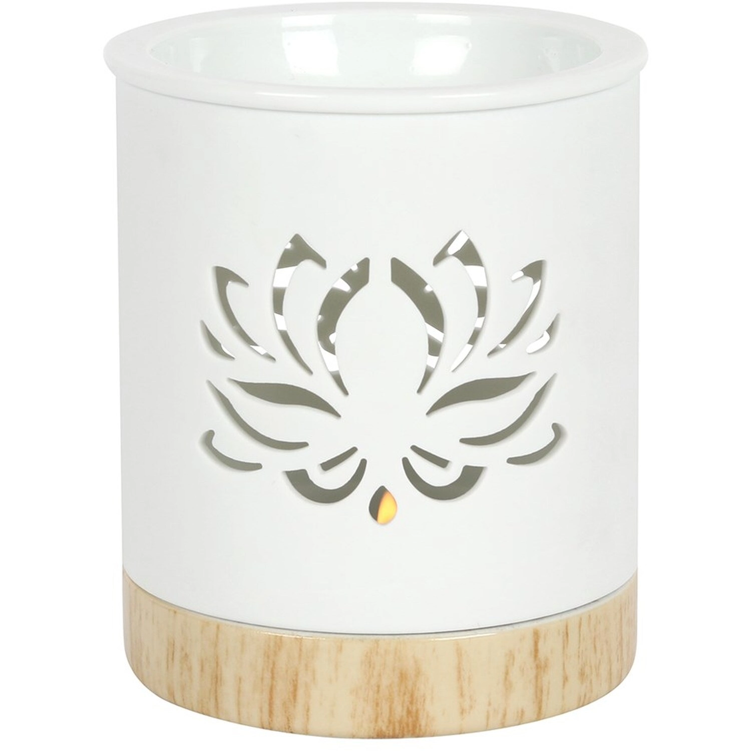 Handgefertigter weißer Lotusblumen-Keramik-Wachsschmelzbrenner