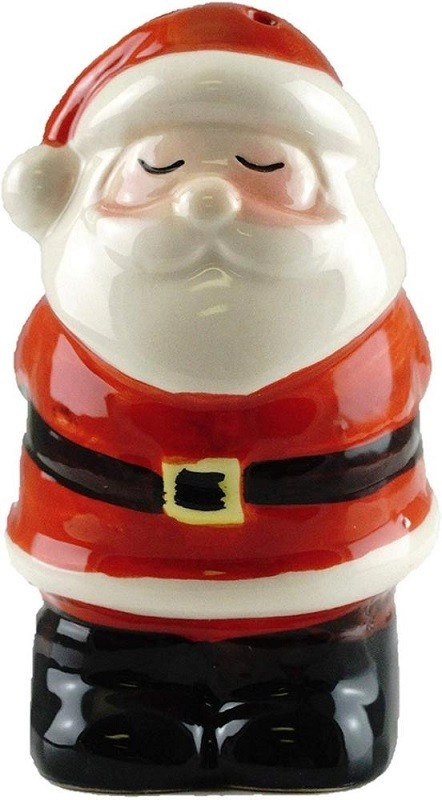 Keramik-Weihnachtsmann und Frau Claus Keramik-Salz- und Pfefferstreuer-Set