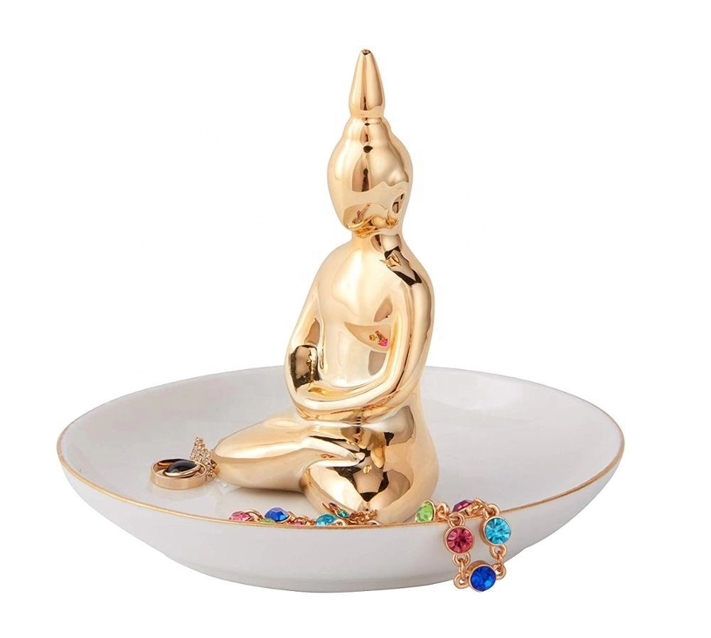 Porzellan Segen Buddha Keramik Ring Halter Schmuck Tablett