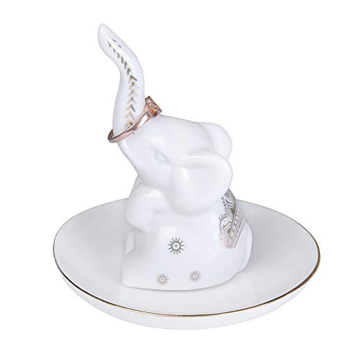 Handgefertigter Keramik-Elefanten-Schmuck-Ring-Schalenhalter für Verlobungs-Hochzeits-Schmuck-Tabletts