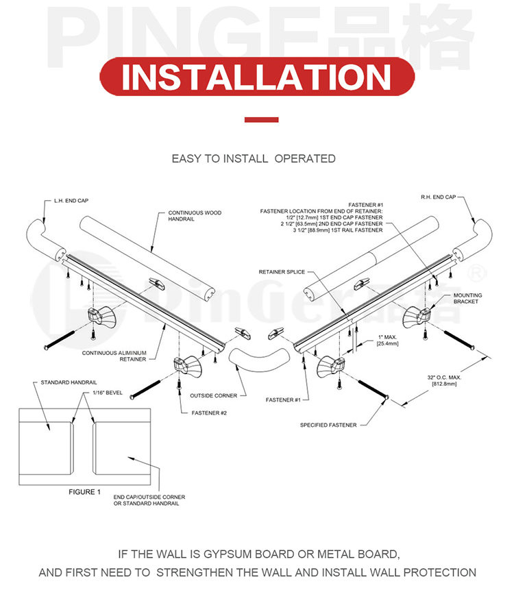 Hospital Trolley Wall Bumper Vinyl Handrails