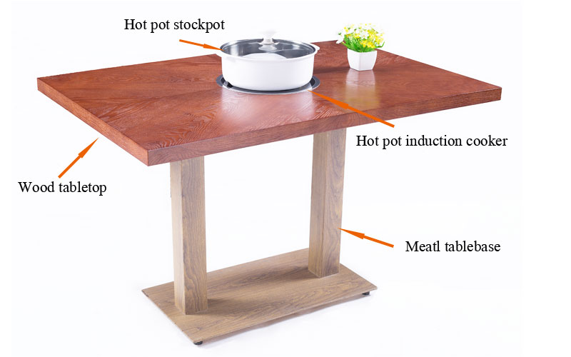 CENHOT Hot-Sale-Hot-Pot-Tischstruktur aus Holz
