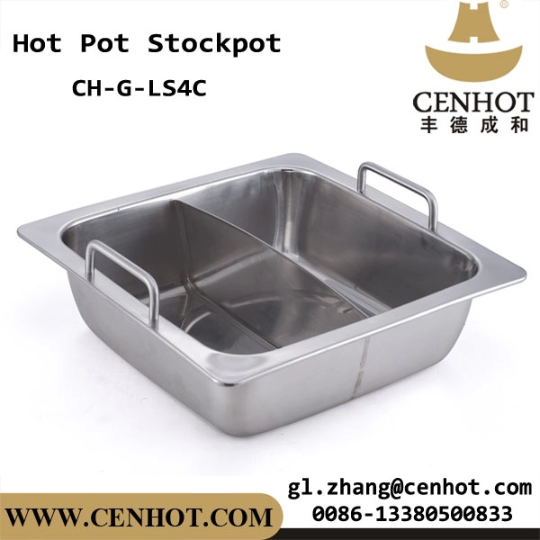 CENHOT Quadratischer Hot Pot aus Edelstahl mit Trennwand für Restaurant