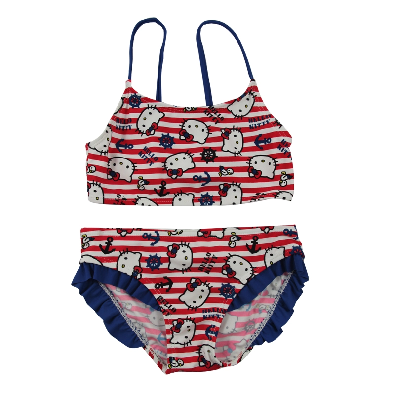 Niedliche Hello Kitty Bikini-Badebekleidungssets für kleine Mädchen