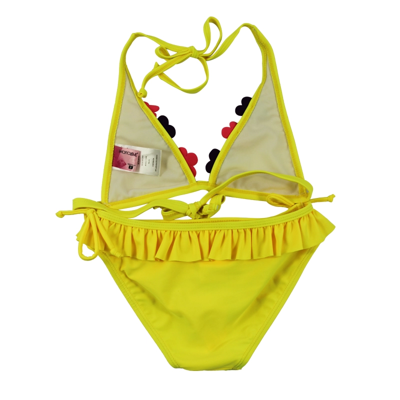 Gelbe Halfter-Bikini-Schwimmsets für Mädchen