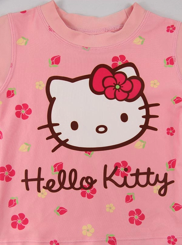 Rosa Hello Kitty Kleinkind Mädchen Rashguard T-Shirts