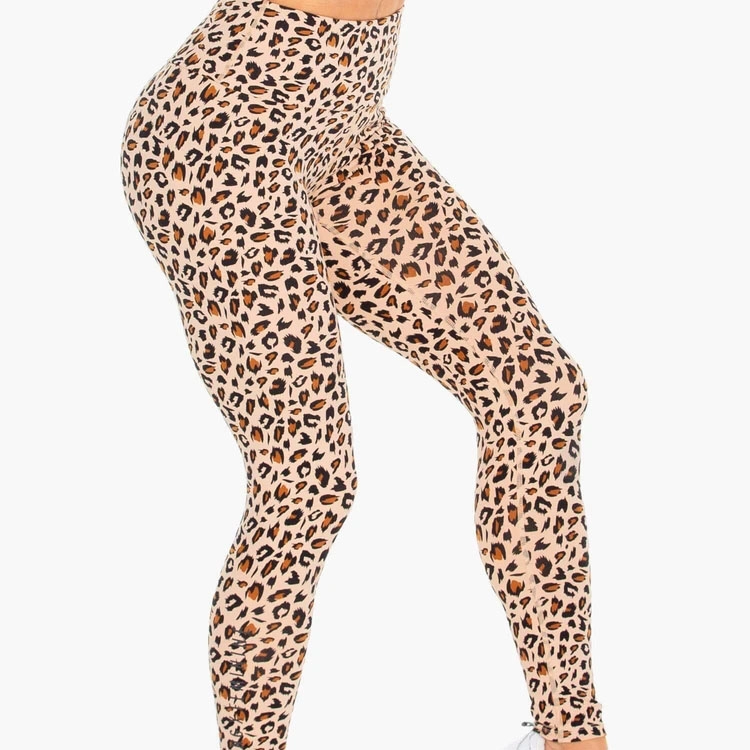 Frauen-kundenspezifische hohe Taillen-Leopard-Gamaschen