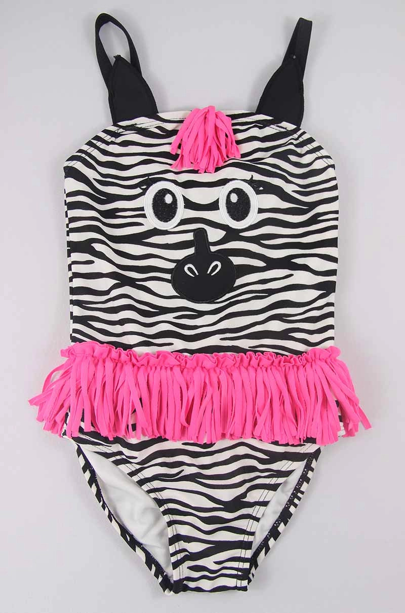 Einteilige Badeanzüge für kleine Mädchen mit Zebramuster