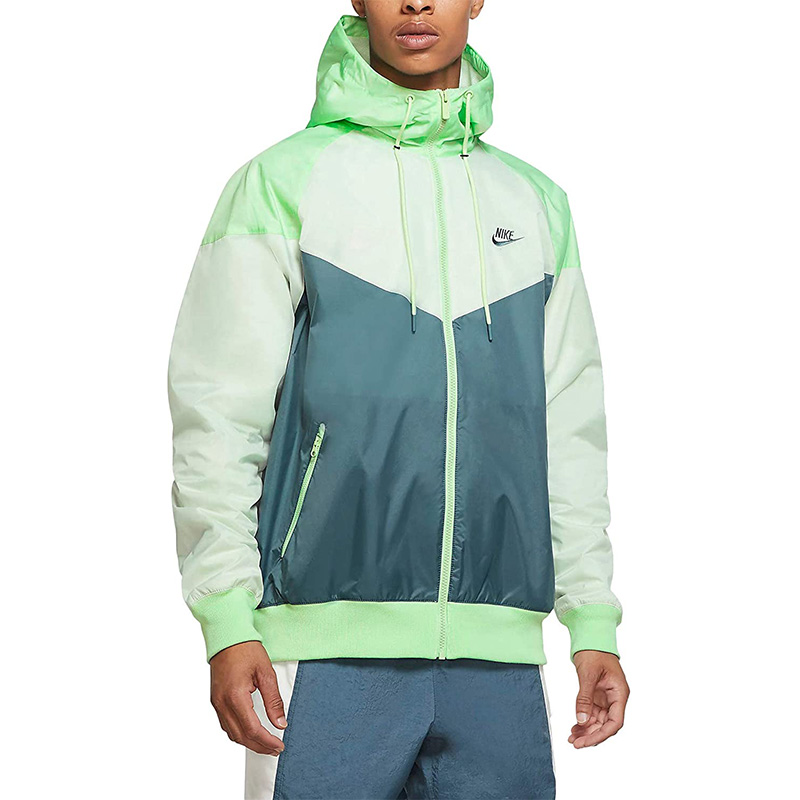 green summer hooded windbreaker