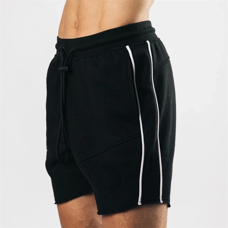 Lose Baumwoll-Sportshorts mit Farbblock für Herren