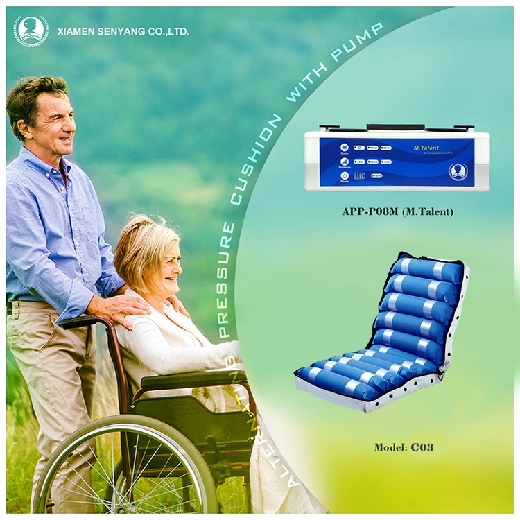 Custom Zise OEM Komfort Wechseldruck Anti Dekubitus medizinisches aufblasbares Polster Sitzstuhl Rollstuhl Luftkissen
