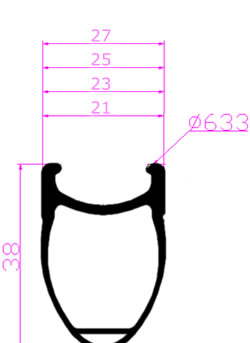 27mm wide carbon rim