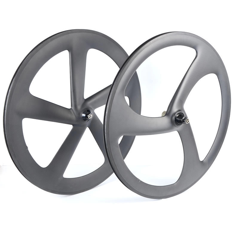 65 mm Tiefe Fünf-Speichen-Carbonlaufräder Clincher-Carbonlaufräder