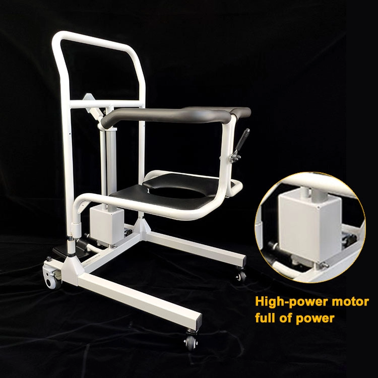 Medizinische tragbare elektrische einfache hydraulische Bewegungsrad-Toilettenausrüstung Rollstuhl-Pflege-Transferlift Patienten-Toilettenstuhl