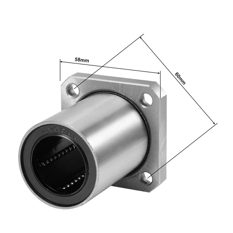 LMK30UU Lineare 3D-CNC-Kugellager mit quadratischem Flansch, 30 mm Bohrungsdurchmesser, 45 mm Außendurchmesser, 64 mm Länge