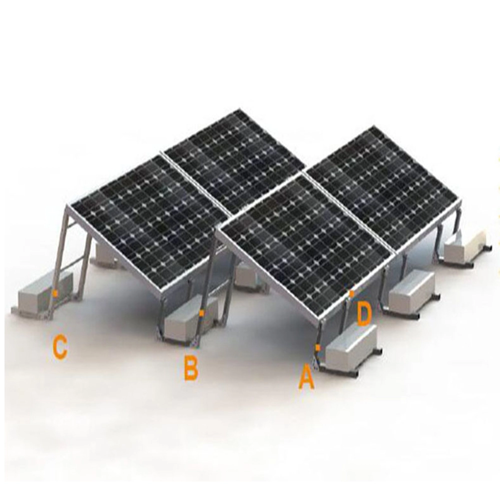 Montagesystem für Sonnenkollektoren auf ballastiertem Dach