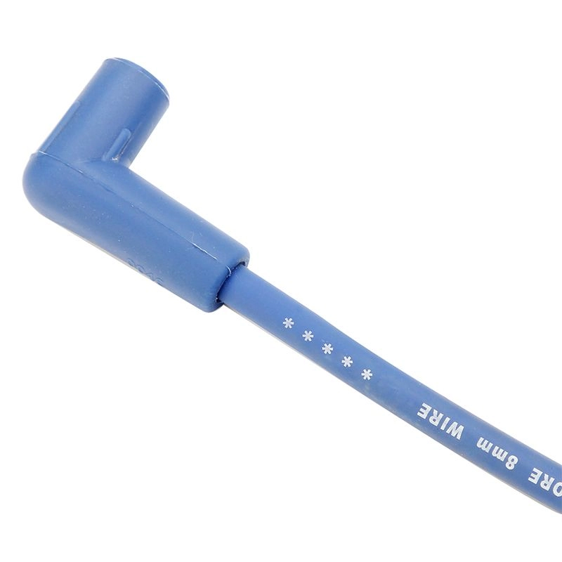 8 mm Zündkerzenkabelsatz mit 90 Grad blauen Silikonmanschetten