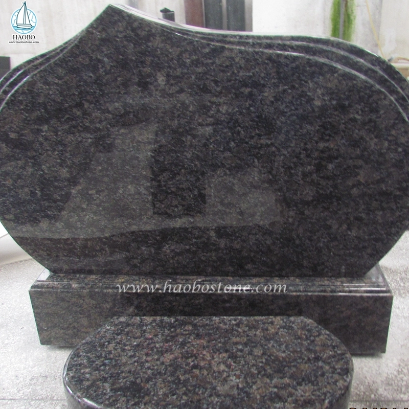 Natürlicher Granit Saphir Braun Einfaches Design Grabstein