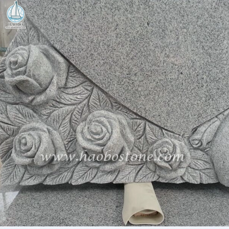 China Grey Granit G633 Angel Rose Geschnitzter Grabstein