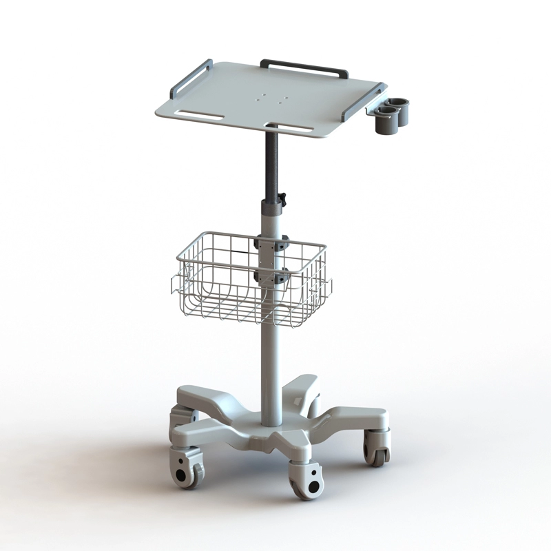 Medizinischer Einsatz Höhenverstellbarer EKG-Wagen mit Scanner-Hängeschale