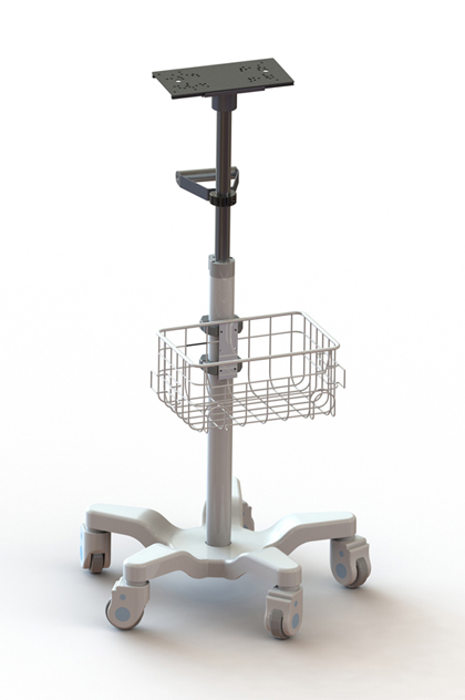 Patientenmonitor-Rollständer mit Korb