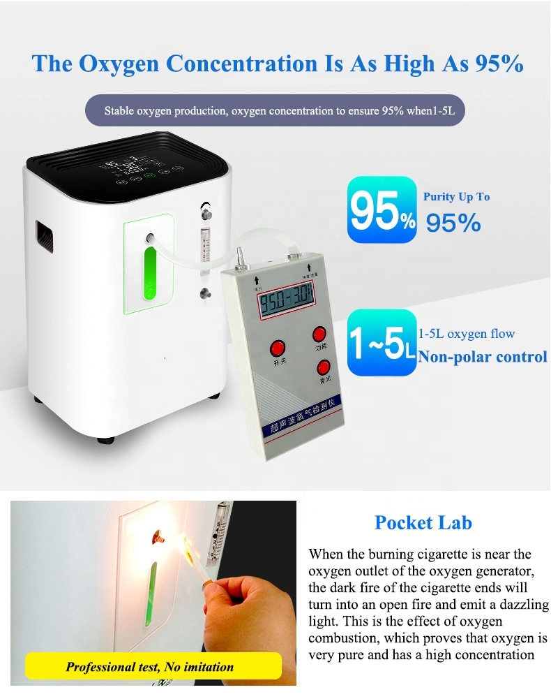 Heißer Verkauf 5 Liter Sauerstoffkonzentrator tragbarer Oxygenator für die medizinische Verwendung im Krankenhaus