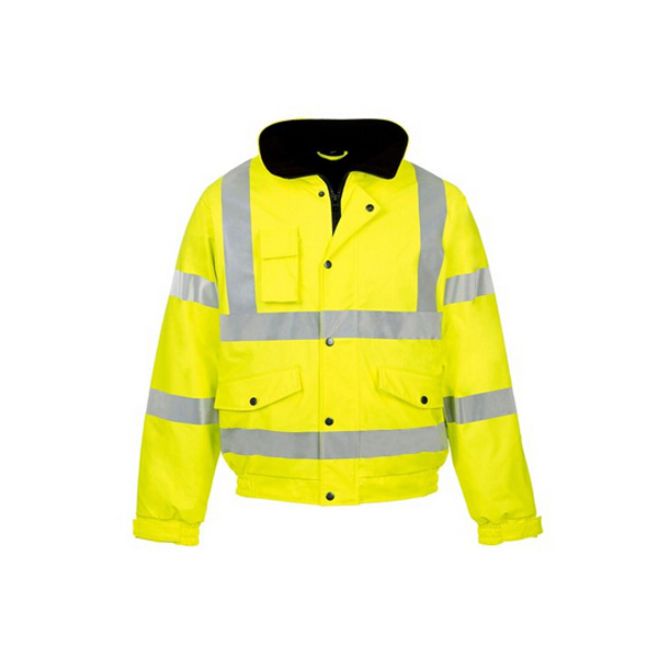 Gelbe Warnschutz-Pilotenjacke für Herren im Bauwesen