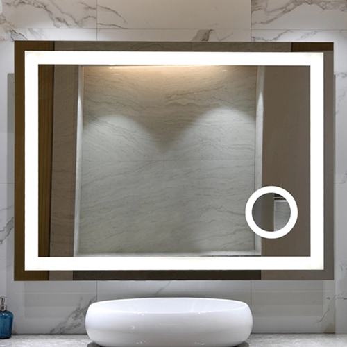 LED-beleuchteter Badezimmerspiegel mit 5-facher Vergrößerung