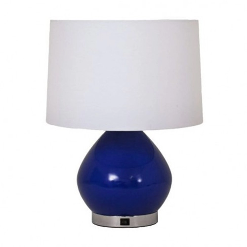 Blaue Keramik-Tischlampe für Schlafzimmer