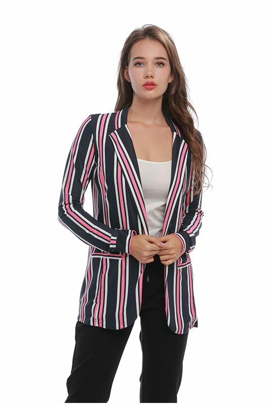 Neue Mode Striped Casual Langarm Damen Anzüge Damen Blazer