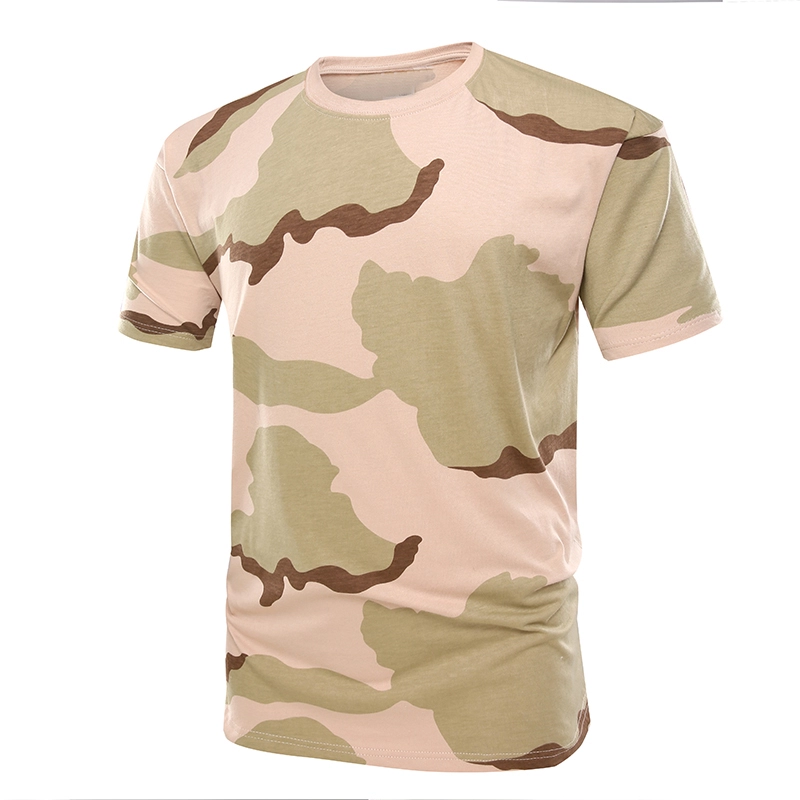 Kurzärmliges T-Shirt in Militär-Wüstentarnfarbe