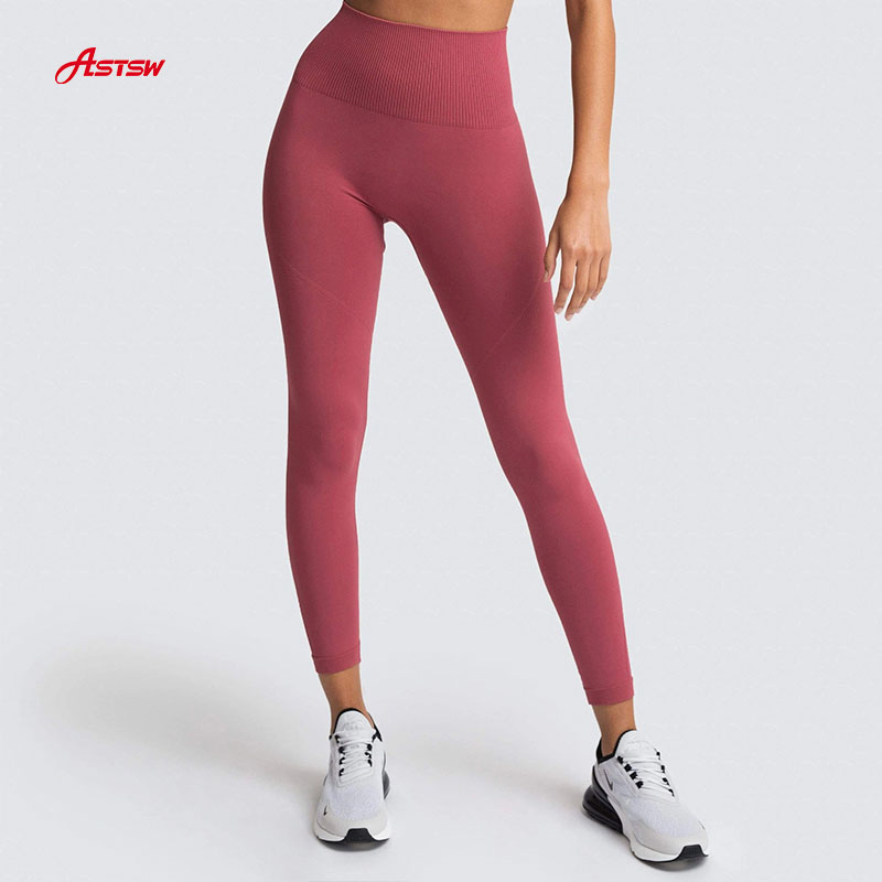 womens red seamless leggings