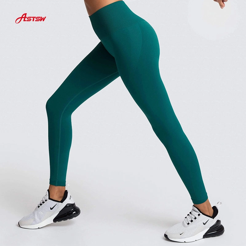 Grüne, sportliche, atmungsaktive, nahtlose Damenstrumpfhose