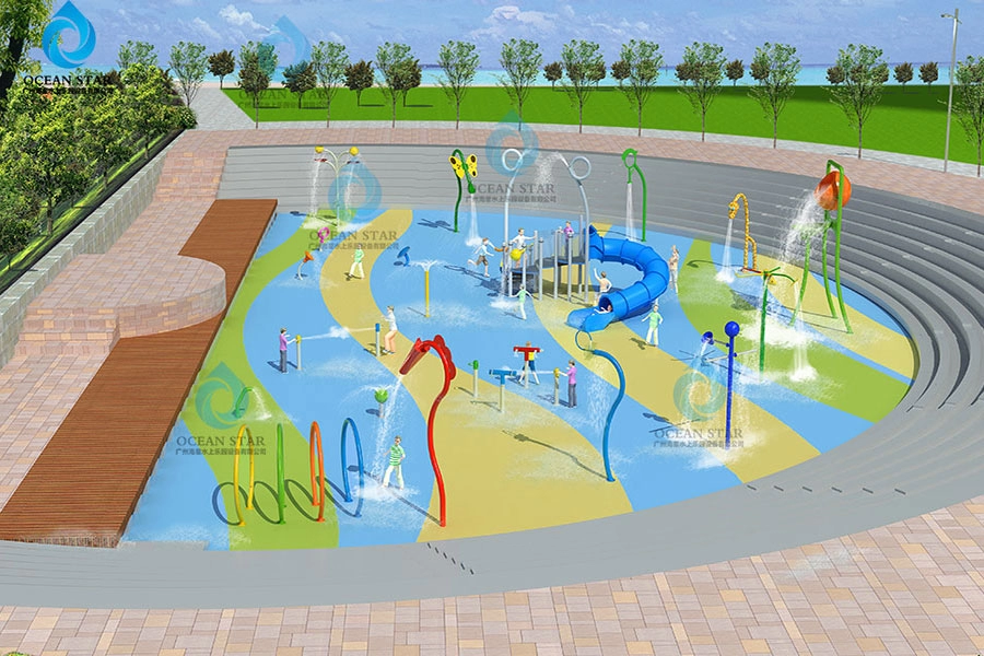 900㎡ Wasserspielplatzlösung für Kinder