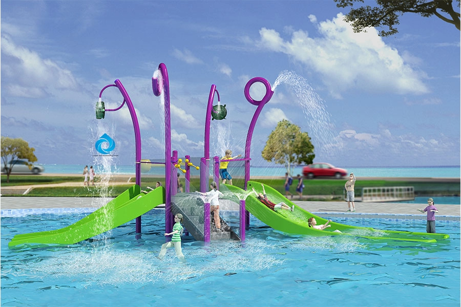 Wasserhaus-Spielplatz aus Edelstahl für Kinder
