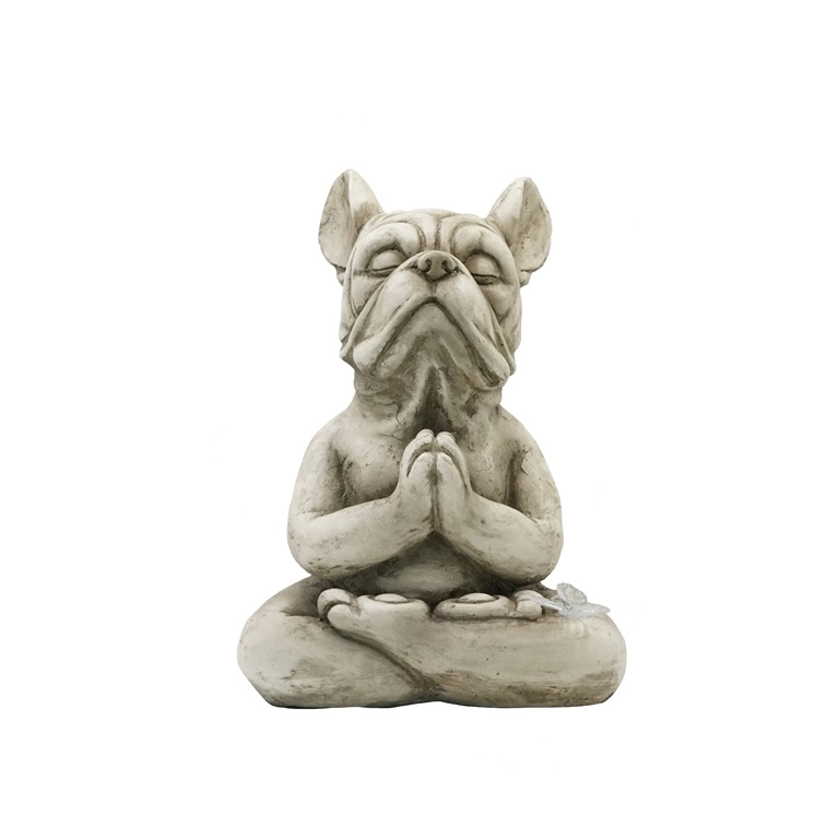 Meditierende französische Bulldogge MGO Gartenfigur