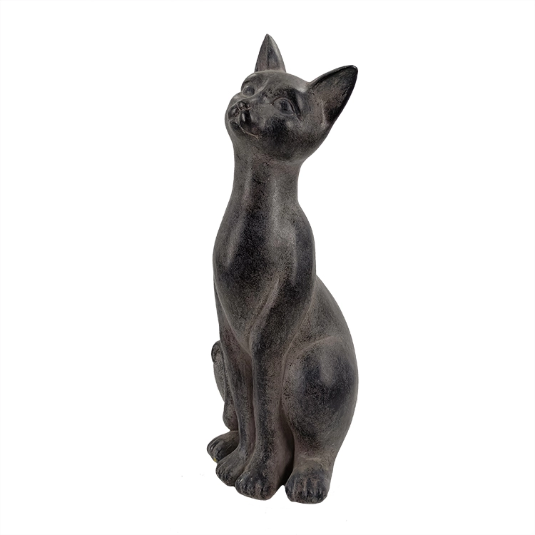 Kunstharz-Kätzchen, stehende schwarze Katzenfigur, Tierstatue