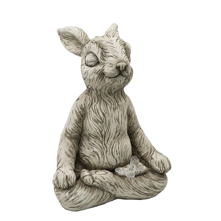 Meditierender Kaninchen-Gartenstatue aus Harz