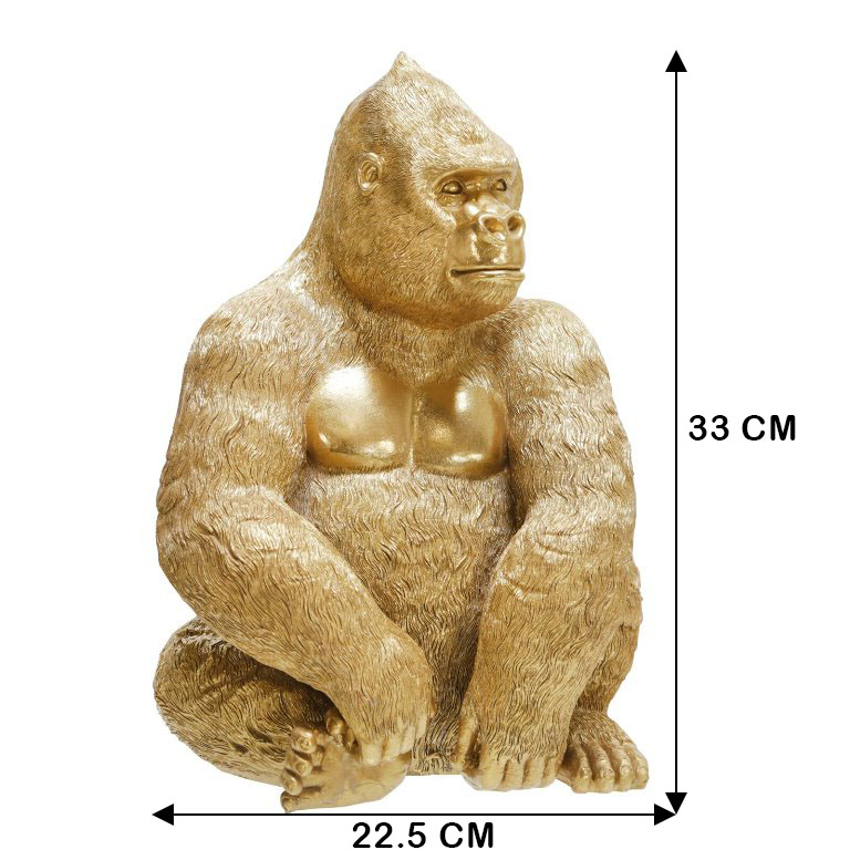 Goldene Gorilla-Statue aus Kunstharz