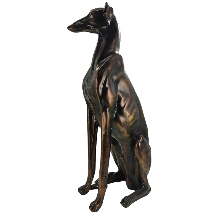 Jagdhund aus Harz in bronzefarbener Färbung